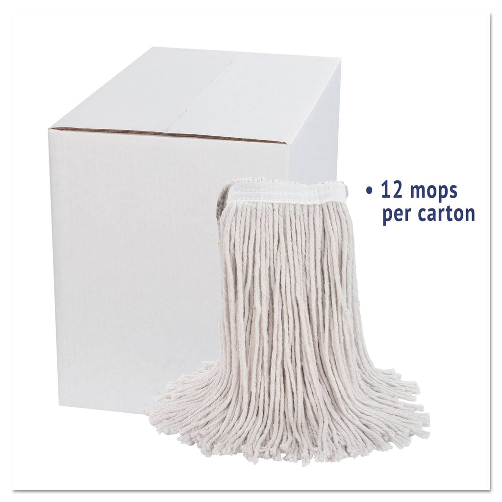 White Cotton Cut-End Wet Mop Heads 24oz 12/Carton T302