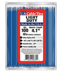 4-Inch Light Duty Cable Ties, Blue, 100-Pack Q2275