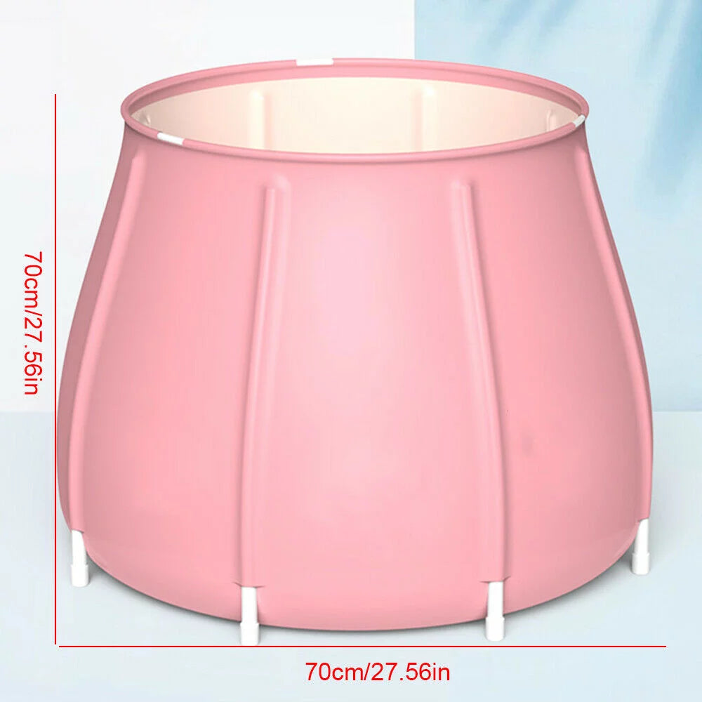 Pink PVC Inflatable Folding Bathtub K83951
