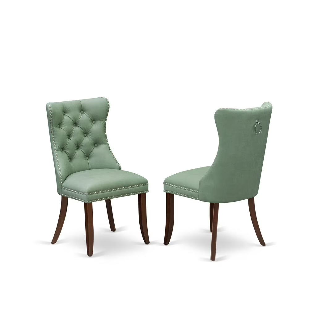 Willow Green faux leather Upholstered Dining Chairs, Set of 2 A719
