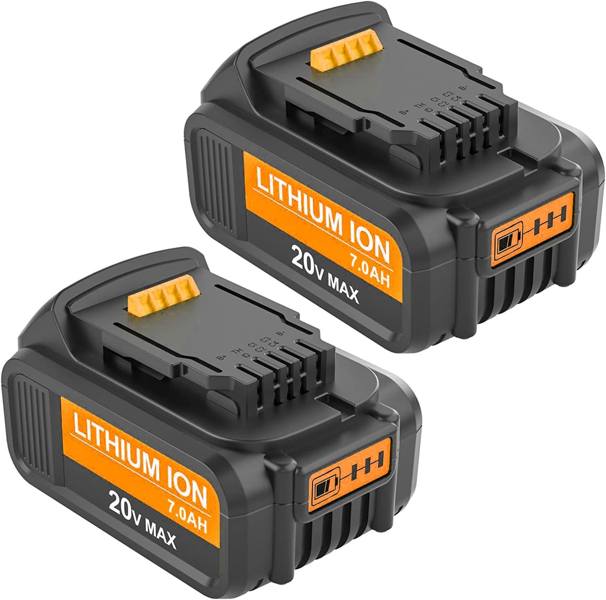 2 Packs 7.0Ah DCB207 Battery Compatible with Dewalt 20V Max Lithium Z581
