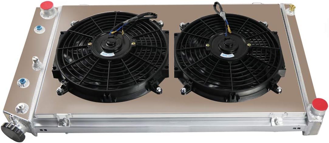 4 Row All Aluminum Engine Radiator with Fan Shroud Combo V4591