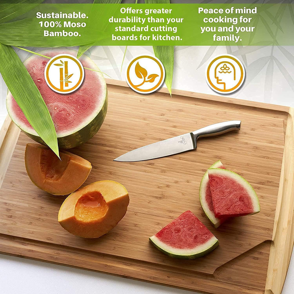 30 x 20 Inch Extra Large Bamboo Cutting Board with Handles R4131