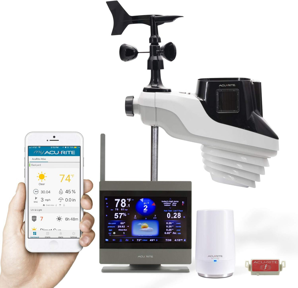 Weather Station with Temperature and Humidity Gauge, Rainfall, Wind Speed, Direction & Lightning Detection X328939