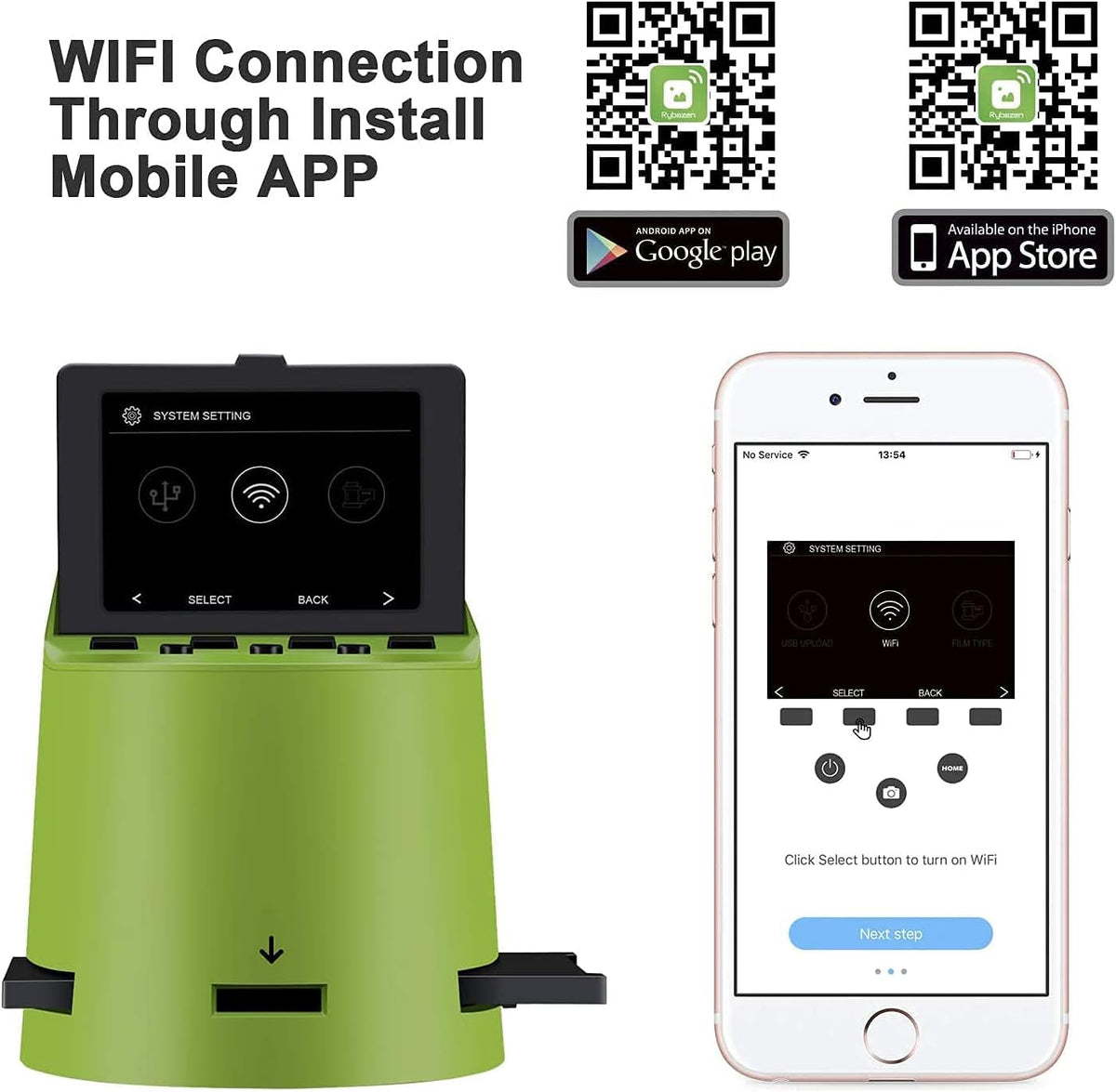 22MP Wireless Digital Film Scanner with 3.5 LCD B3470