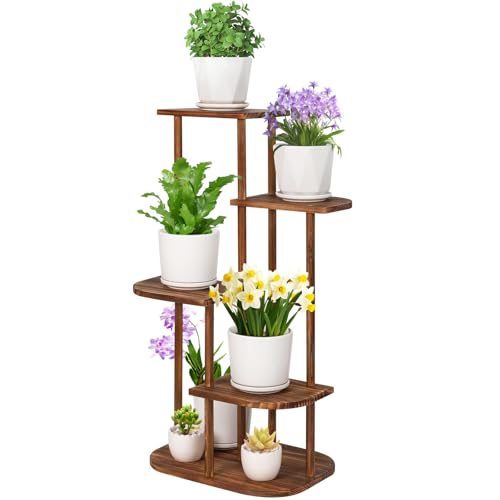 5 Tier Wood Plant Stand L836206