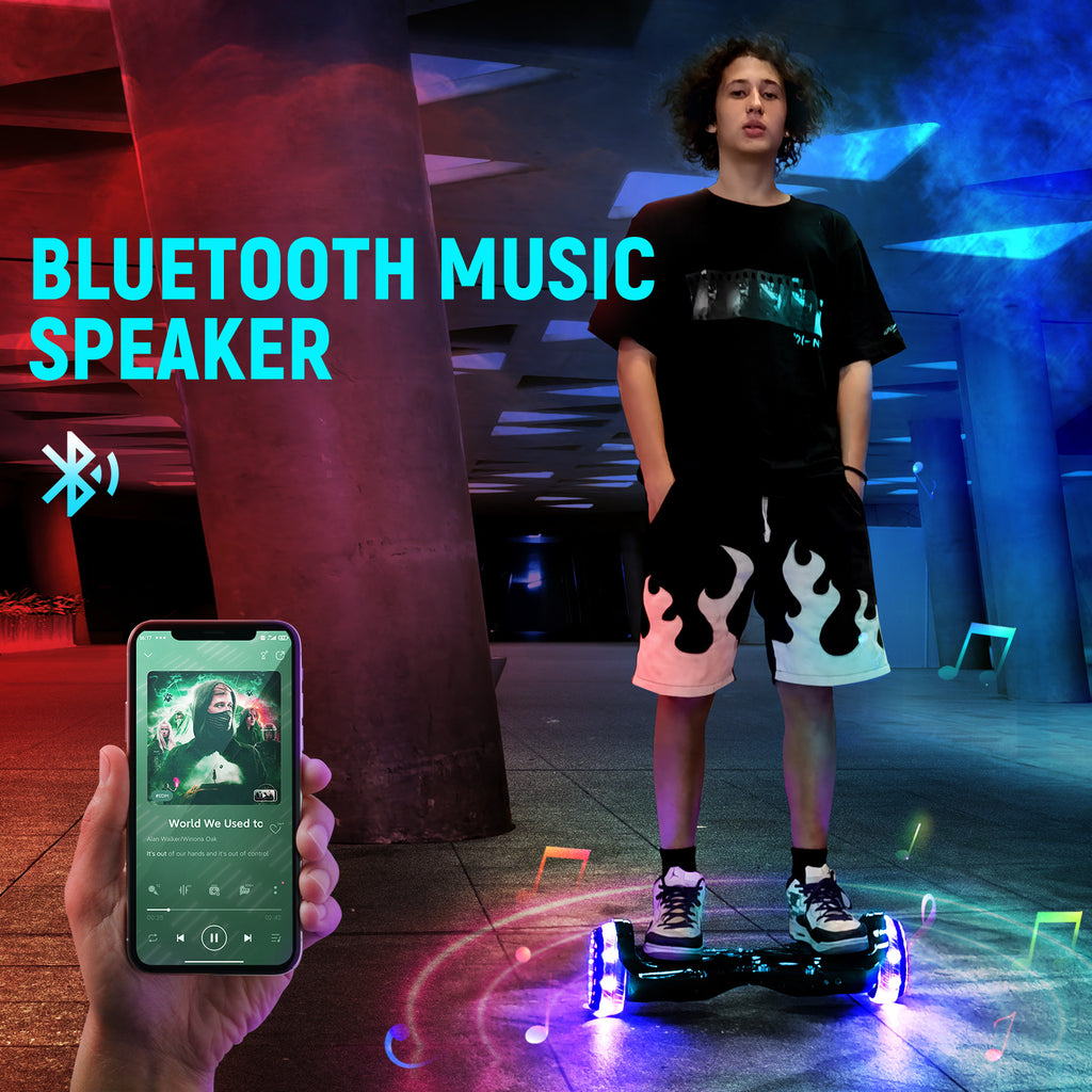 Bluetooth Hoverboard with LED Lights, All Terrain 6.5 inch Two Wheels Electric Scooter T732486