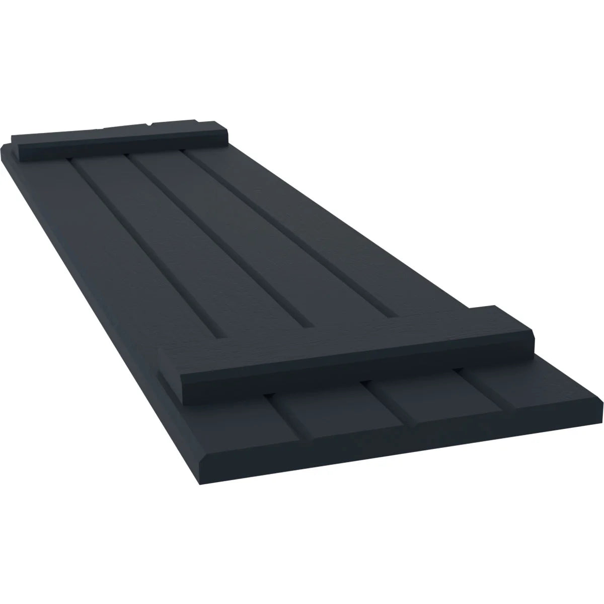 14"W x 58"H Real Wood Board-n-Batten Shutters with Elliptical Top, Starless Night Blue P919855