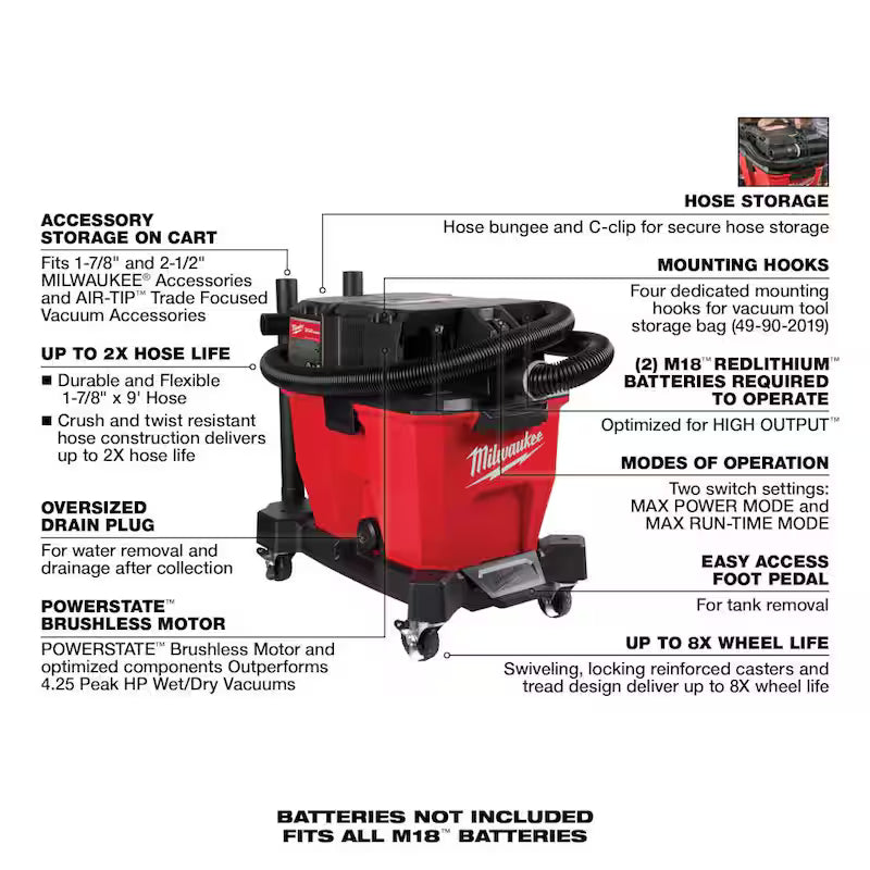 9 Gal. Cordless Wet/Dry Shop Vacuum with Automotive Kit L58298