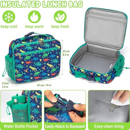 Bento Lunch Box with Thermos, 32OZ Snack Container, Insulated Bag, Food Jar, Ice Pack Set F3315