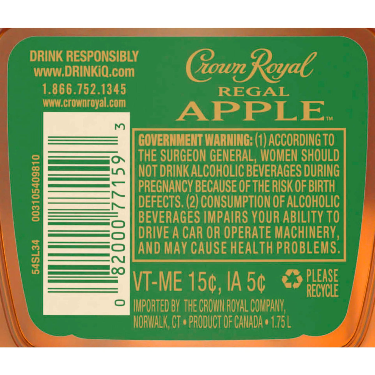 Regal Apple Flavored Whisky, 750 mL, 35% ABV R1156