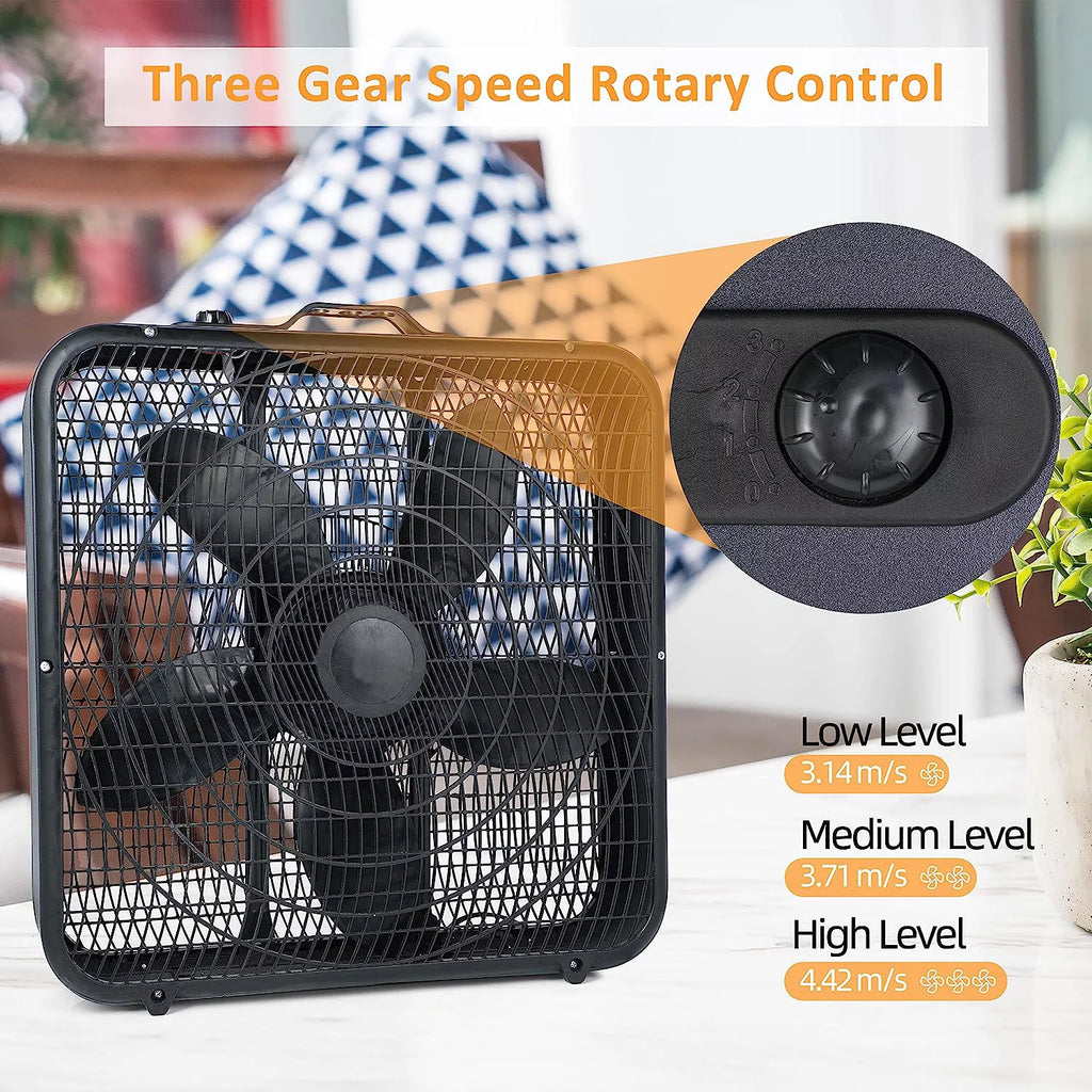 20" 3-Speed Black Box Fan G168