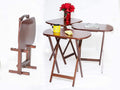 Set of 4 Dark Wooden Folding Snack Tray Tables Z346743