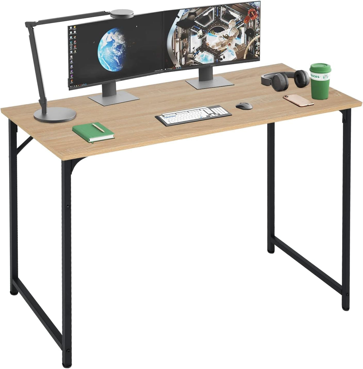 Black Wood and Metal Computer Desk D32052