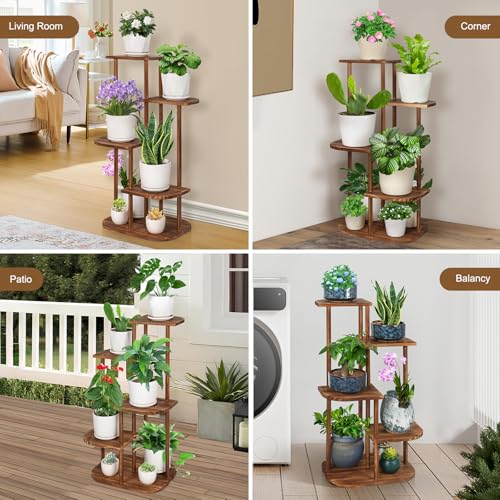 5 Tier Wood Plant Stand L836206