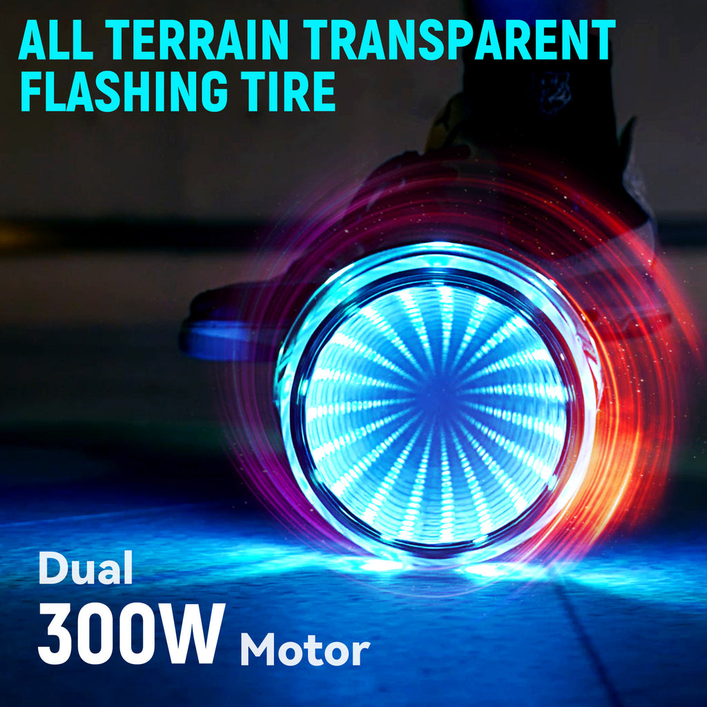 Bluetooth Hoverboard with LED Lights, All Terrain 6.5 inch Two Wheels Electric Scooter T732486