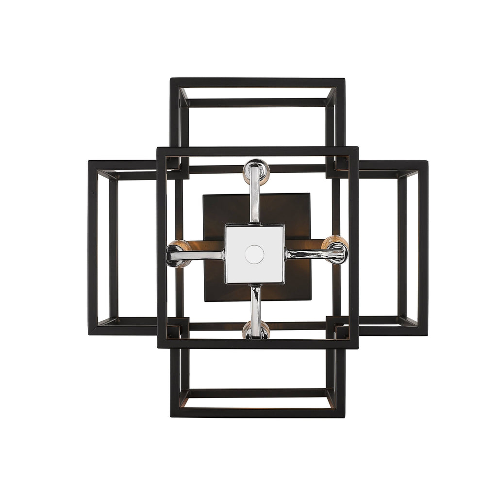 Black Steel Semi-Flush Mount Light B697