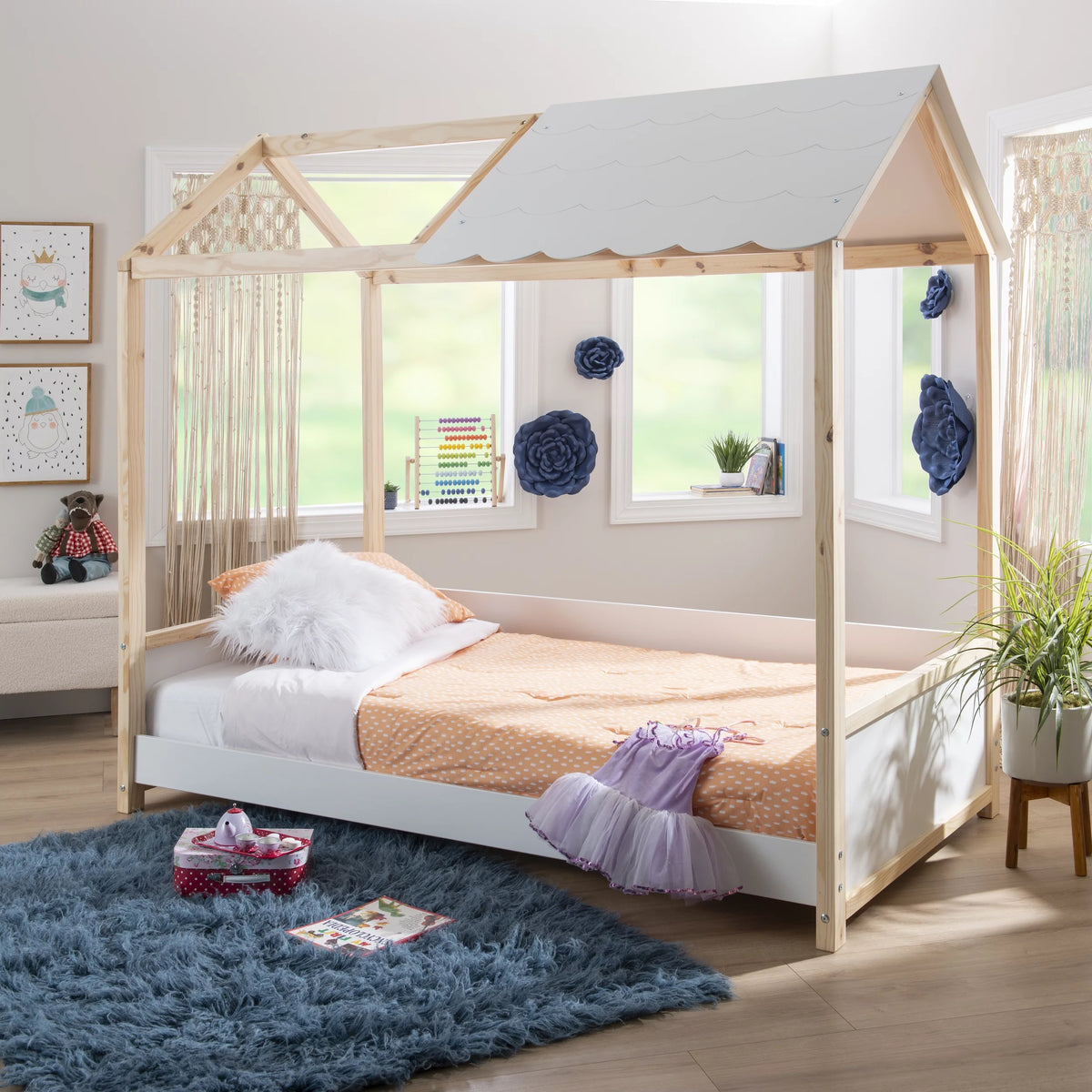 White Twin Kid's Bed V303