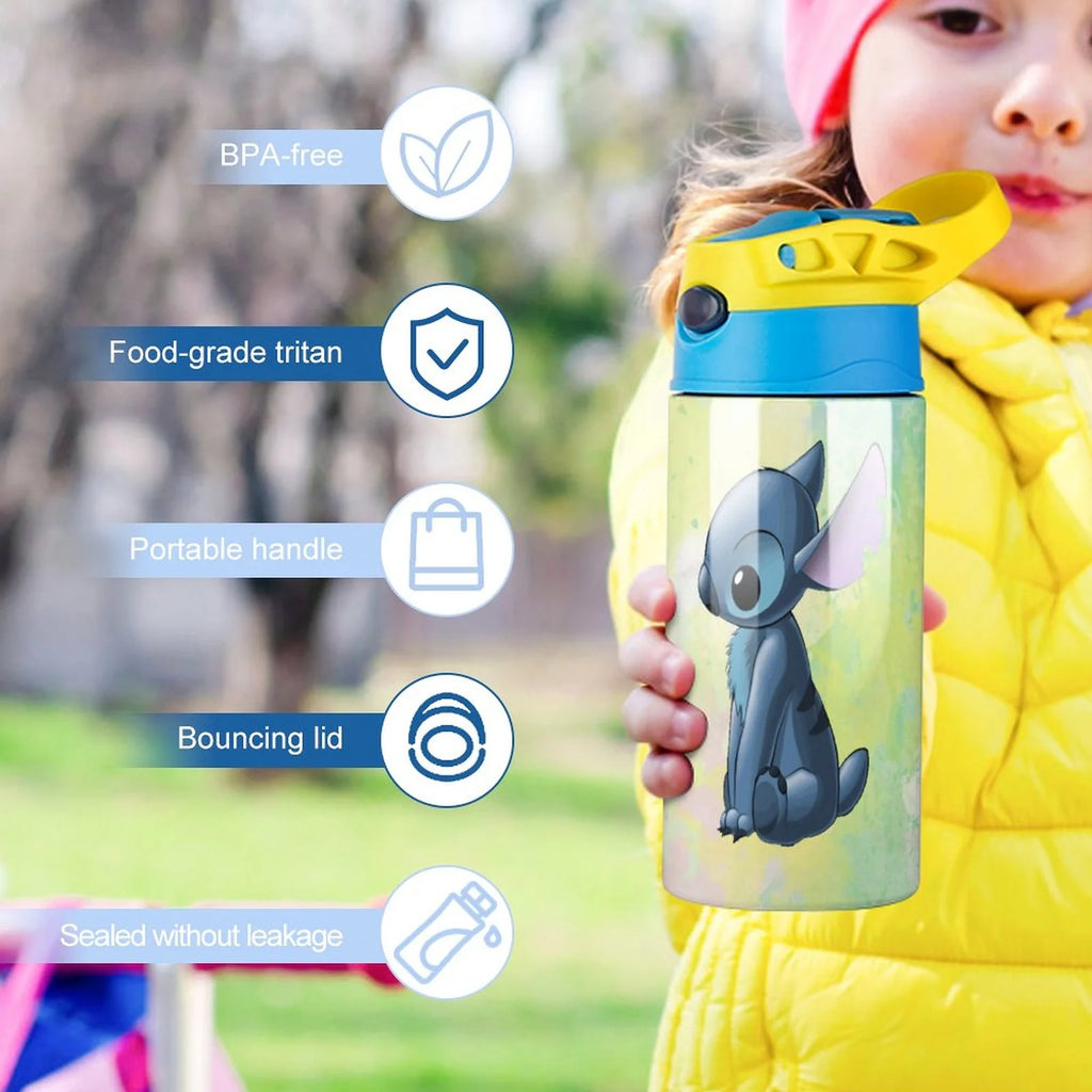Stainless Steel Vacuum Insulated Children's Water Bottle with Straw A5021