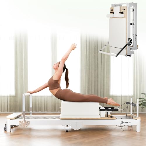92” White Foldable Aluminum Pilates Reformer C381459