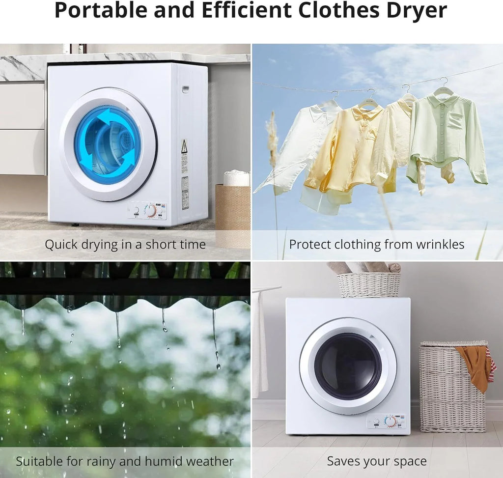 Portable Electric Clothes Dryer 2.65 cu. ft Stainless Steel Tub M674