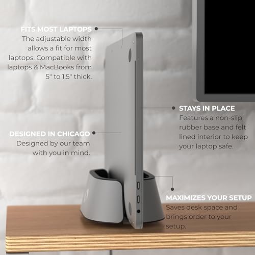 Black Aluminum Adjustable Vertical Laptop Stand X488