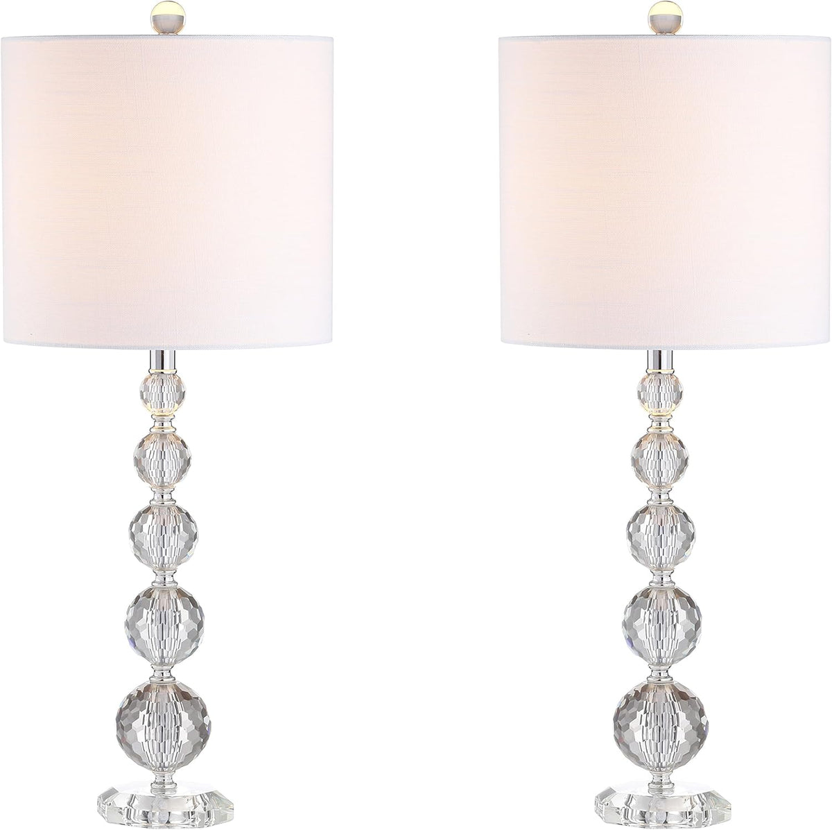 Crystal LED Table Lamp, Clear/Chrome, Set of 2 J112580