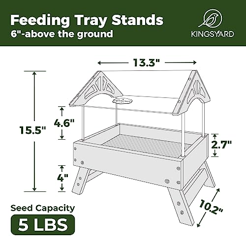 Brown Recycled Plastic Platform Bird Feeder, 5 LBS Large Capacity X73461