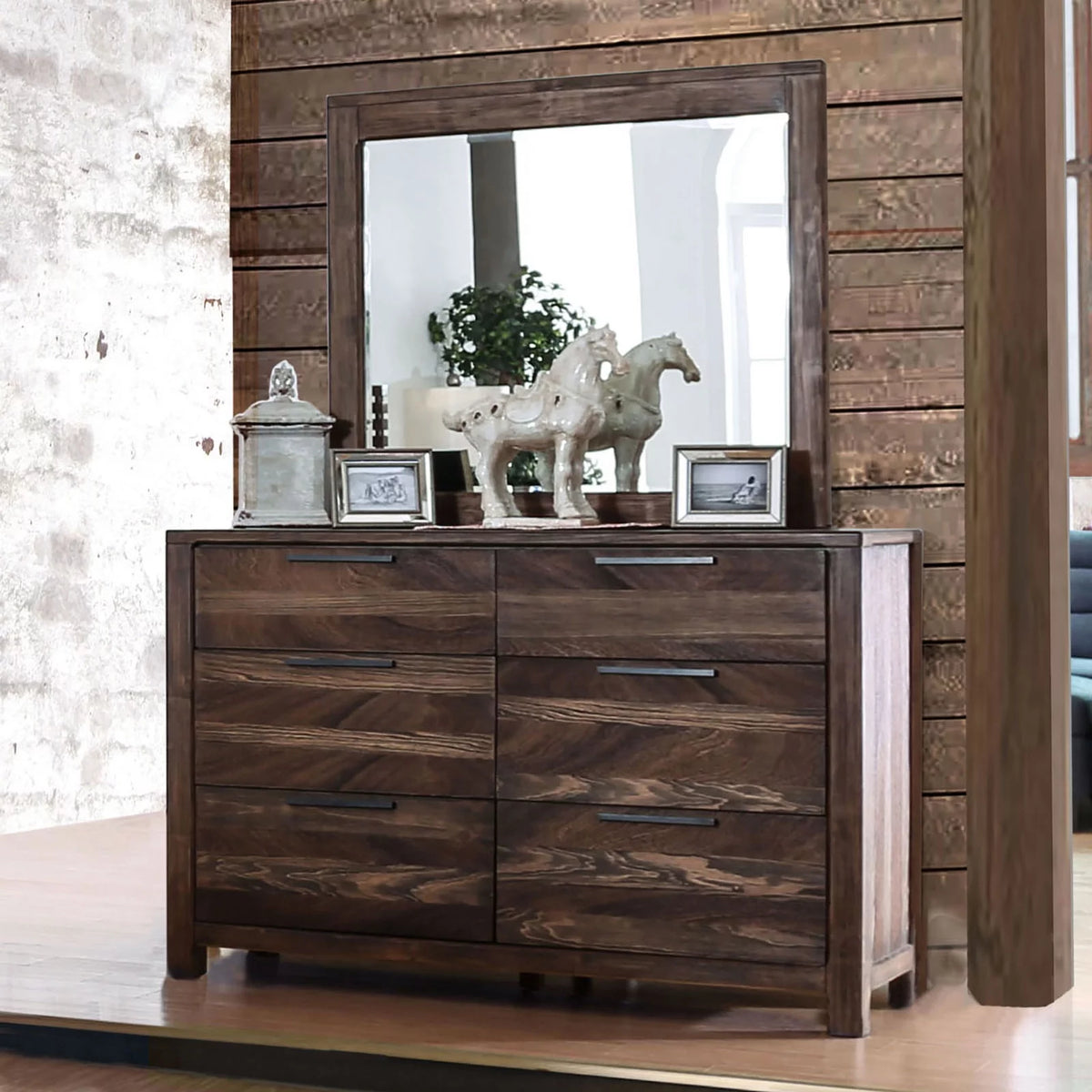Natural Tone 5pc Eastern King Size Solid Wood Bedroom Furniture F257673