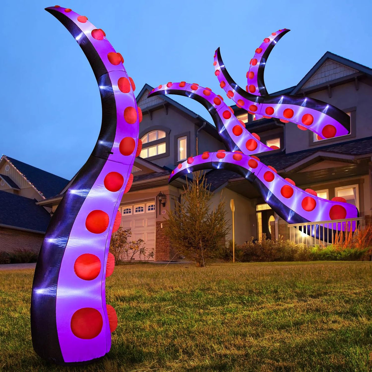 14 FT Huge Halloween Inflatables Octopus Tentacles Built-in LED Lights Inflatable Yard Decoration R2528
