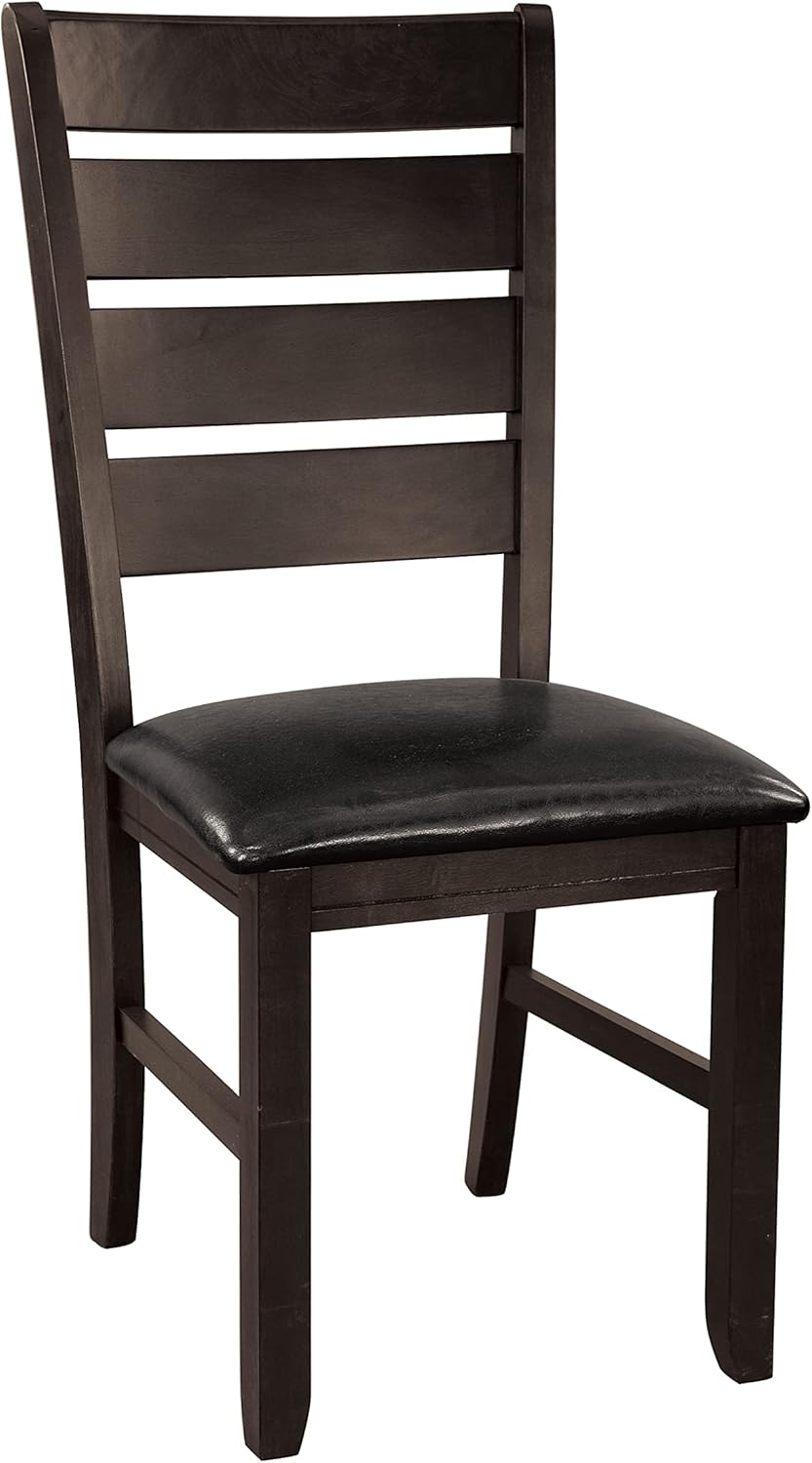 Dark Oak Finish Dining 5pc Set Table with Self-Storing Leaf and 4 Side Chairs Q288054