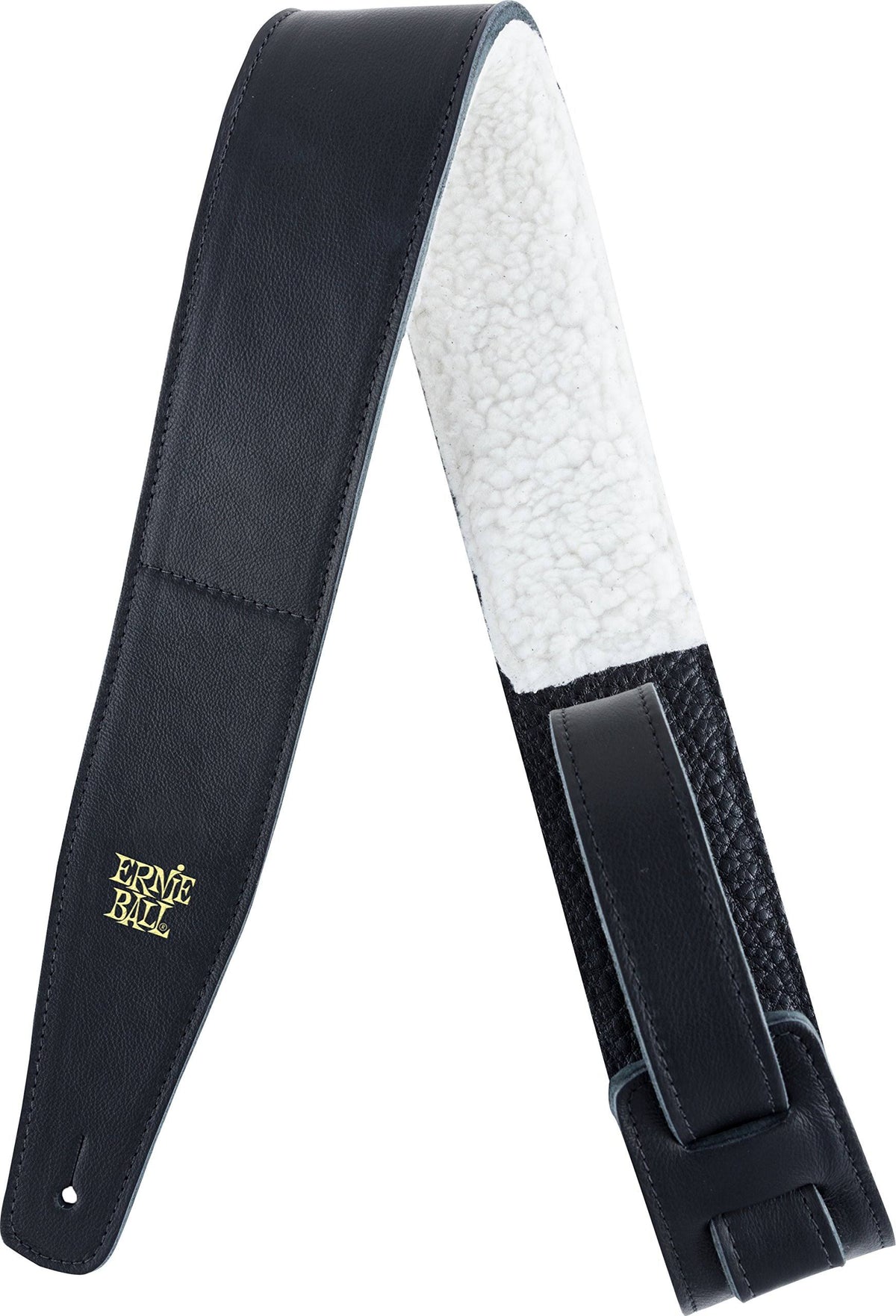 Black 2.5 inch Adjustable Italian Leather Guitar Strap T6504