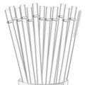 12-Pack Reusable Hard Plastic Clear Straws 10.5 in x 0.3 in with Cleaning Brush I673