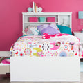 Twin Pure White Bed with Bookcase Headboard W392339
