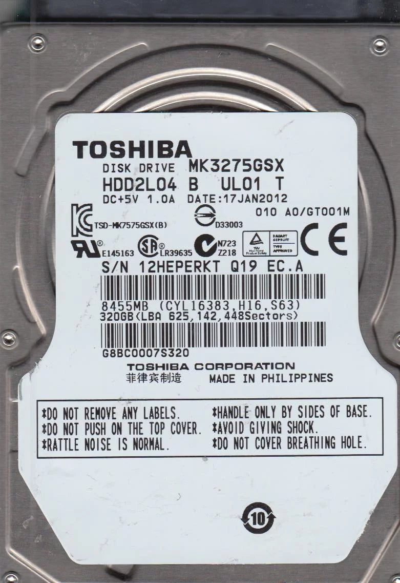 320GB SATA 2.5 Hard Drive A880650