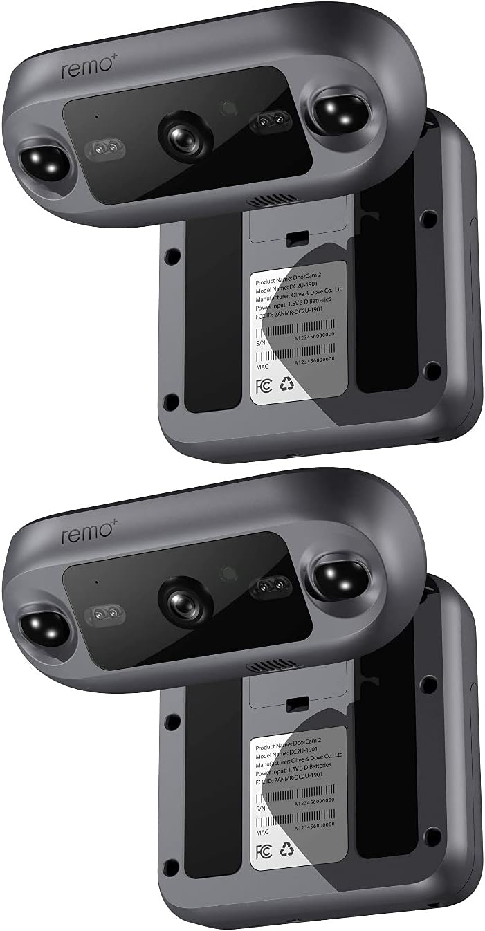 Dark Grey Wireless Over-The-Door Smart Security Camera with 1080p HD Video O8436