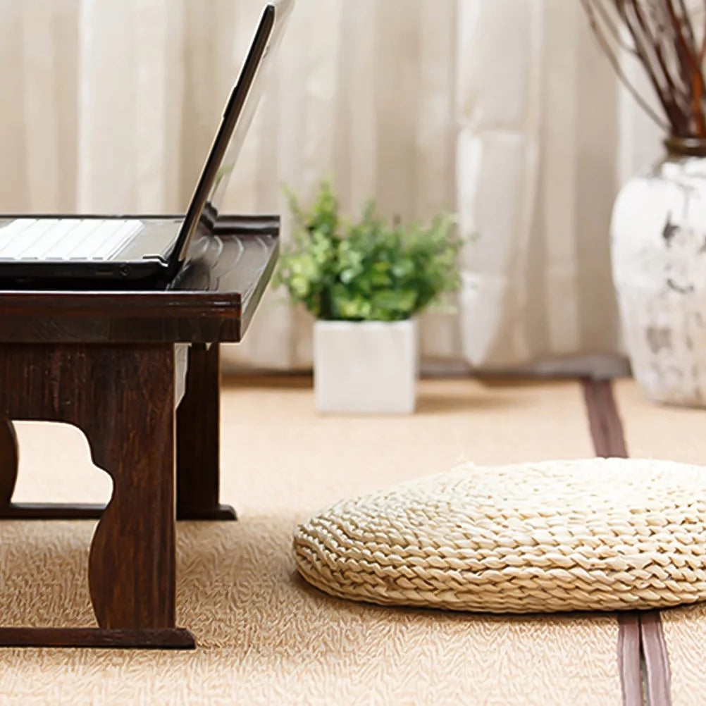 Round Straw Weave Floor Pillow X8859