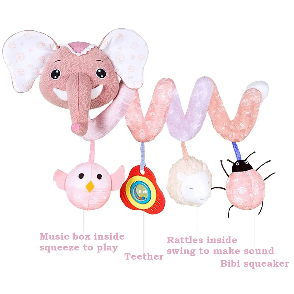 Musical Owl Rattle Sheep Beep Ladybug Squeaker Baby Car Seat Toys M454580