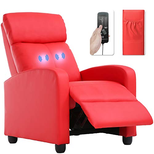Black Recliner Chair with 2 Point Massage and Lumbar Support K5698