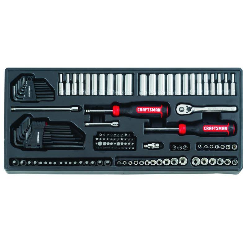 1/4, 3/8 and 1/2 in. Drive Metric and SAE 6 and 12 Point Mechanic's Tool Set 308 pc. R6137