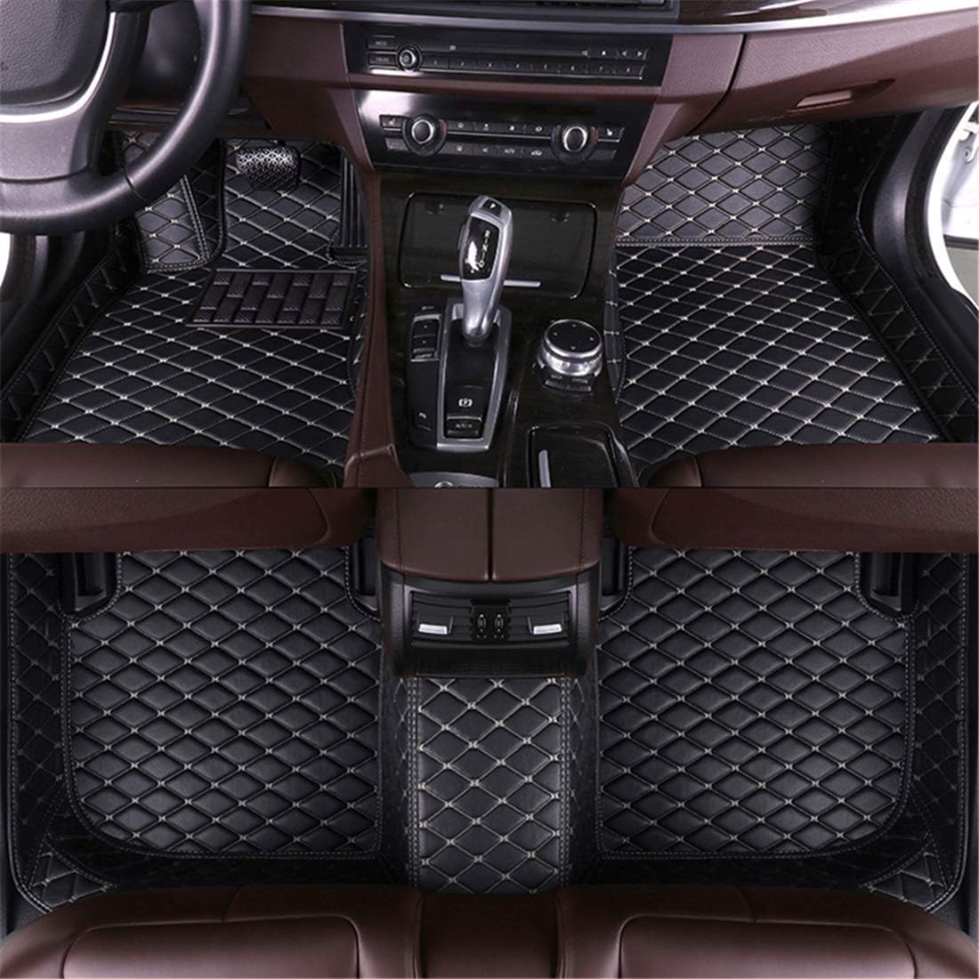Black Leather Car Floor Mats N94486
