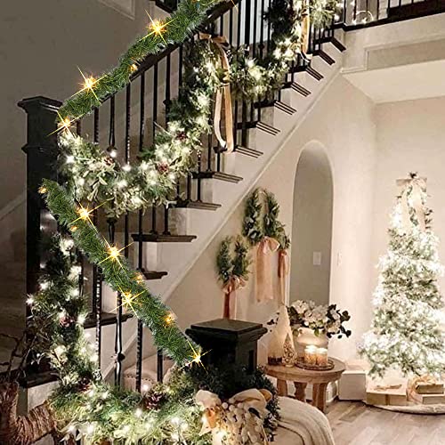 14.8 FT Artificial Christmas Garland with 50 Pre-Lit LED Lights V361