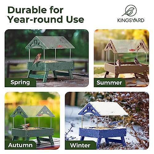 Brown Recycled Plastic Platform Bird Feeder, 5 LBS Large Capacity X73461
