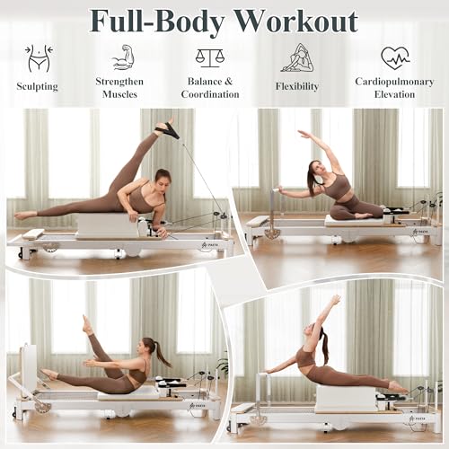 92” White Foldable Aluminum Pilates Reformer C381459