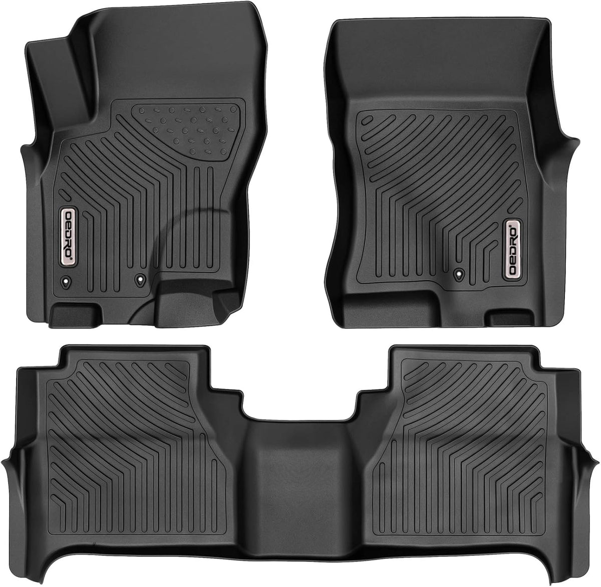 Black 2 Row TPE Floor Mats Q64721