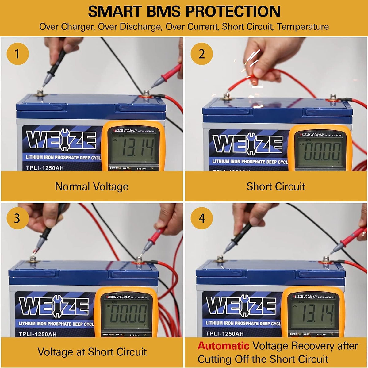 12V 50Ah LiFePO4 Lithium Battery with Smart BMS D9771