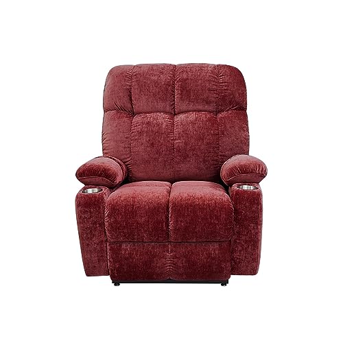Red Power Lift Recliner Chair with Massage and Heat I3383