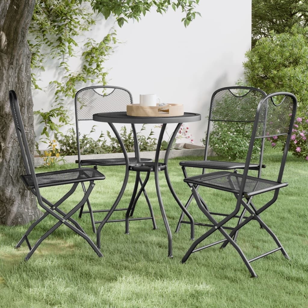 Folding Patio Chairs 4 pcs Metal Mesh Anthracite I315187