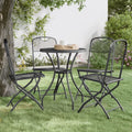 Folding Patio Chairs 4 pcs Metal Mesh Anthracite I315187