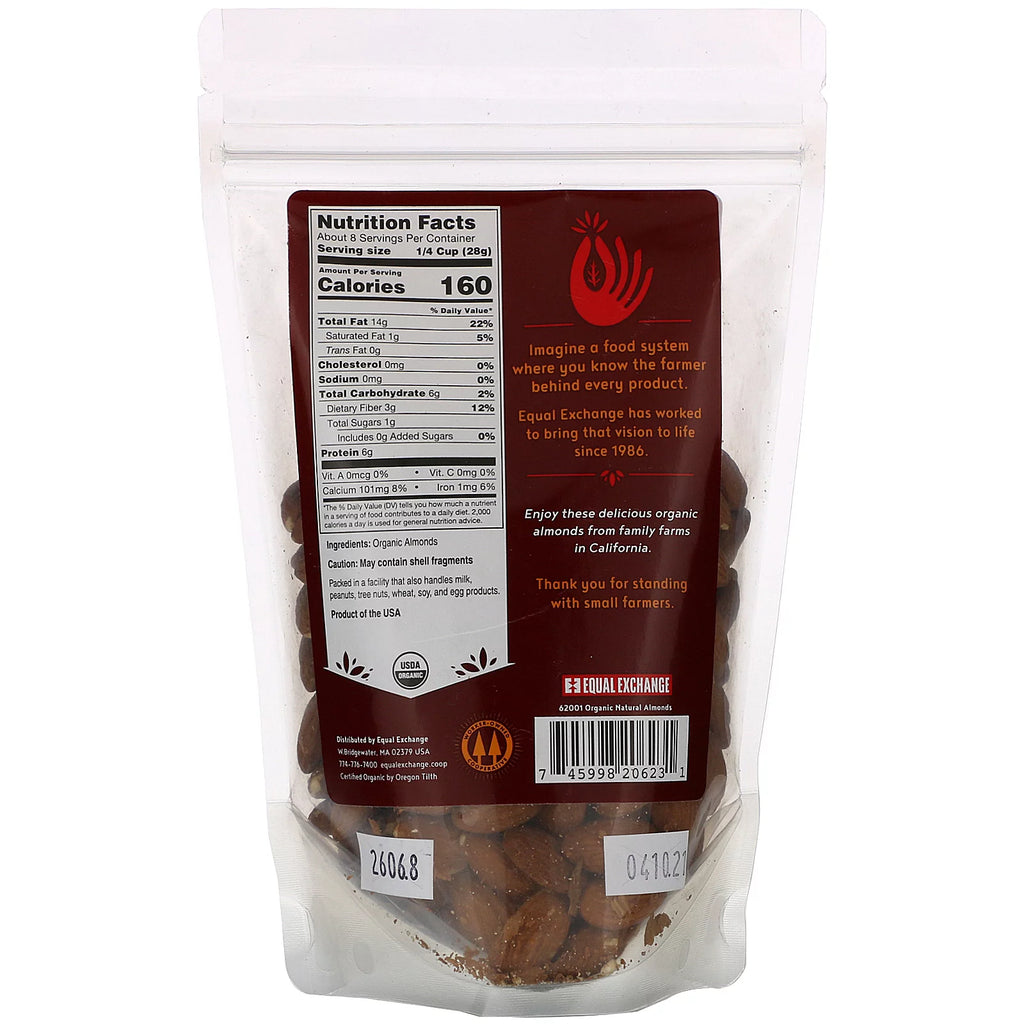 Organic Natural Almonds 8 oz Pack of 2 W719288